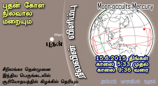 Occutation Astronomy, Tambaram Astronomy Club, Mercury Transit 9 May 2016, Mercury - Moon, 2015, www.thanigaipanchangam.com